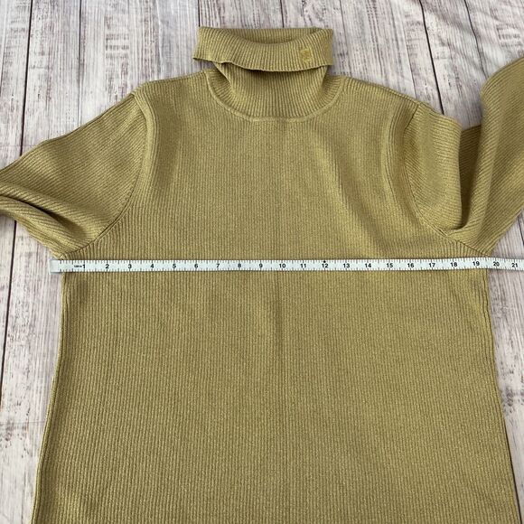 NWT RALPH LAUREN Gold Glitter Knit Long Sleeve Turtle Neck Sweater SIZE 3X - Picture 12 of 14
